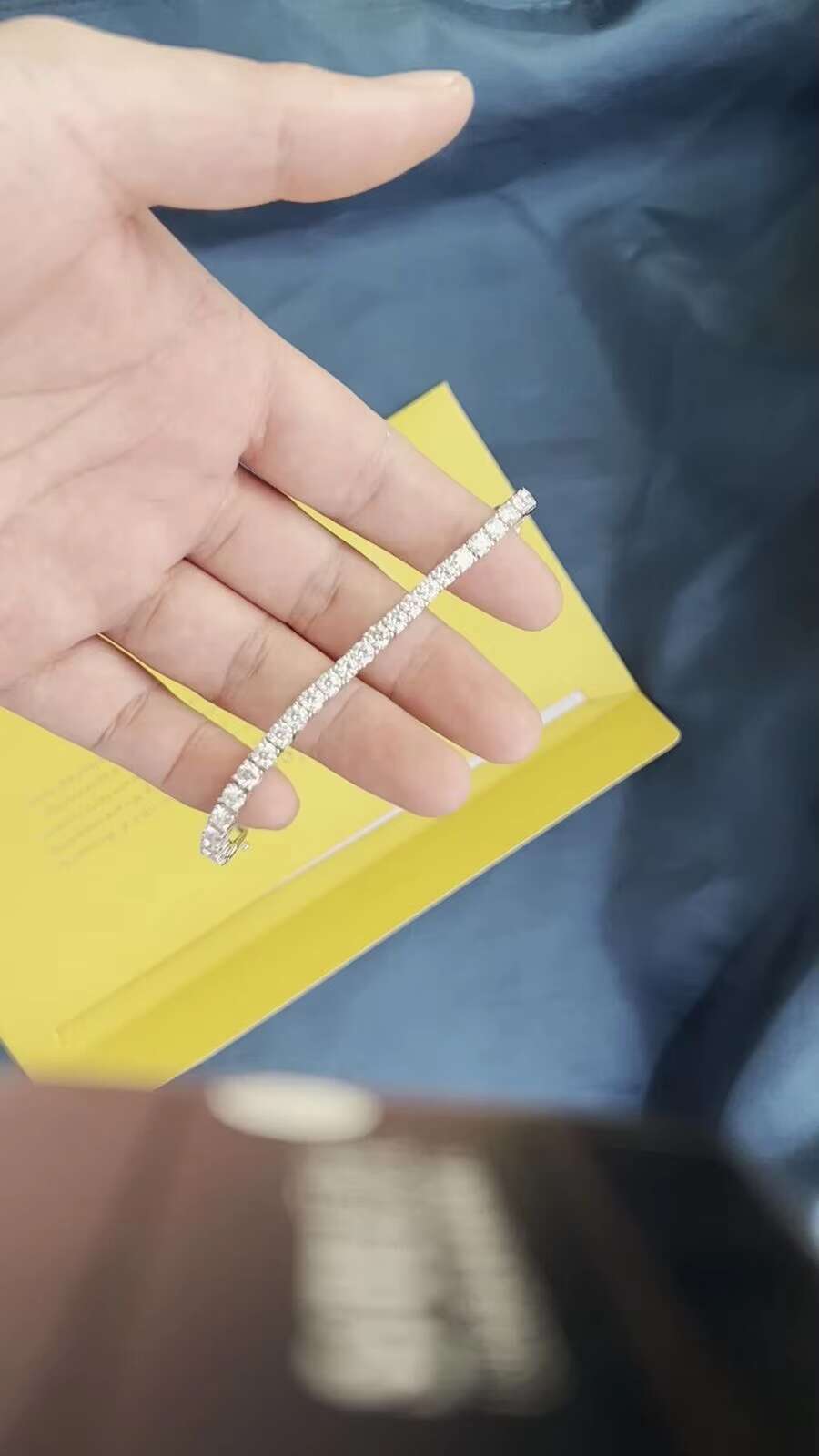 925 Sterling Silver Tennis Chain Bracelet for Women Men 4mm D VVS1 Moissanite Gold Plated for Gift or Party