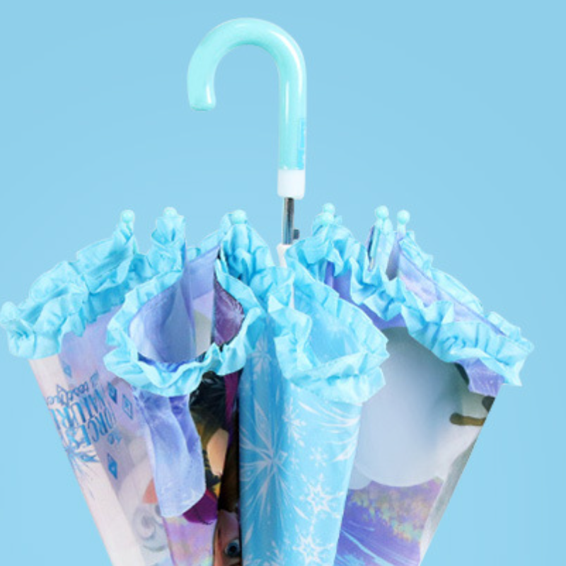 Disney Frozen Elsa Princess Children's Umbrella Baby Sun Umbrella Student Long Handle Sun Rain Umbrella Semi-Automatic Urella Children's Rai