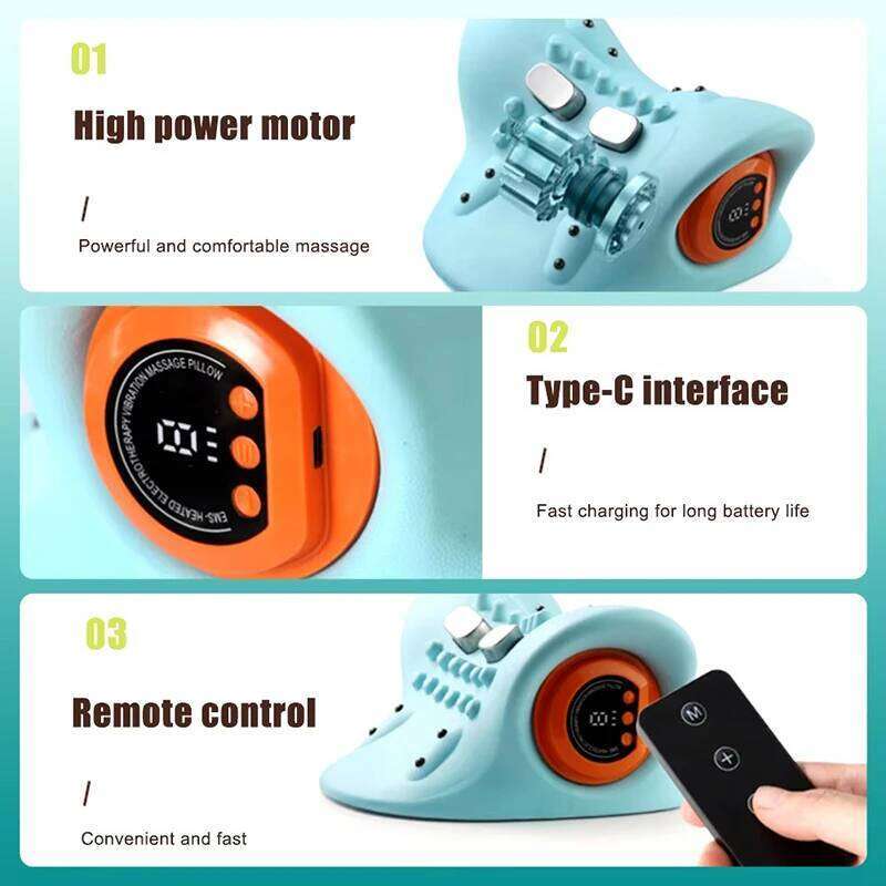 Electric Neck Stretcher Ems Pulse Relax Heating Cervical Chiropractic Traction Pillow Warm Vibration Massage