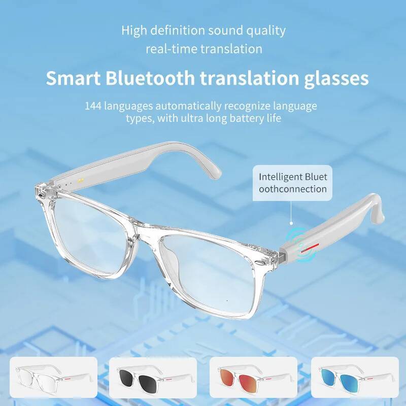 Smart AI Glasses 100+ Languages Real-Time Translation Bluetooth Sunglasses Earphones Voice Assistant Call Music