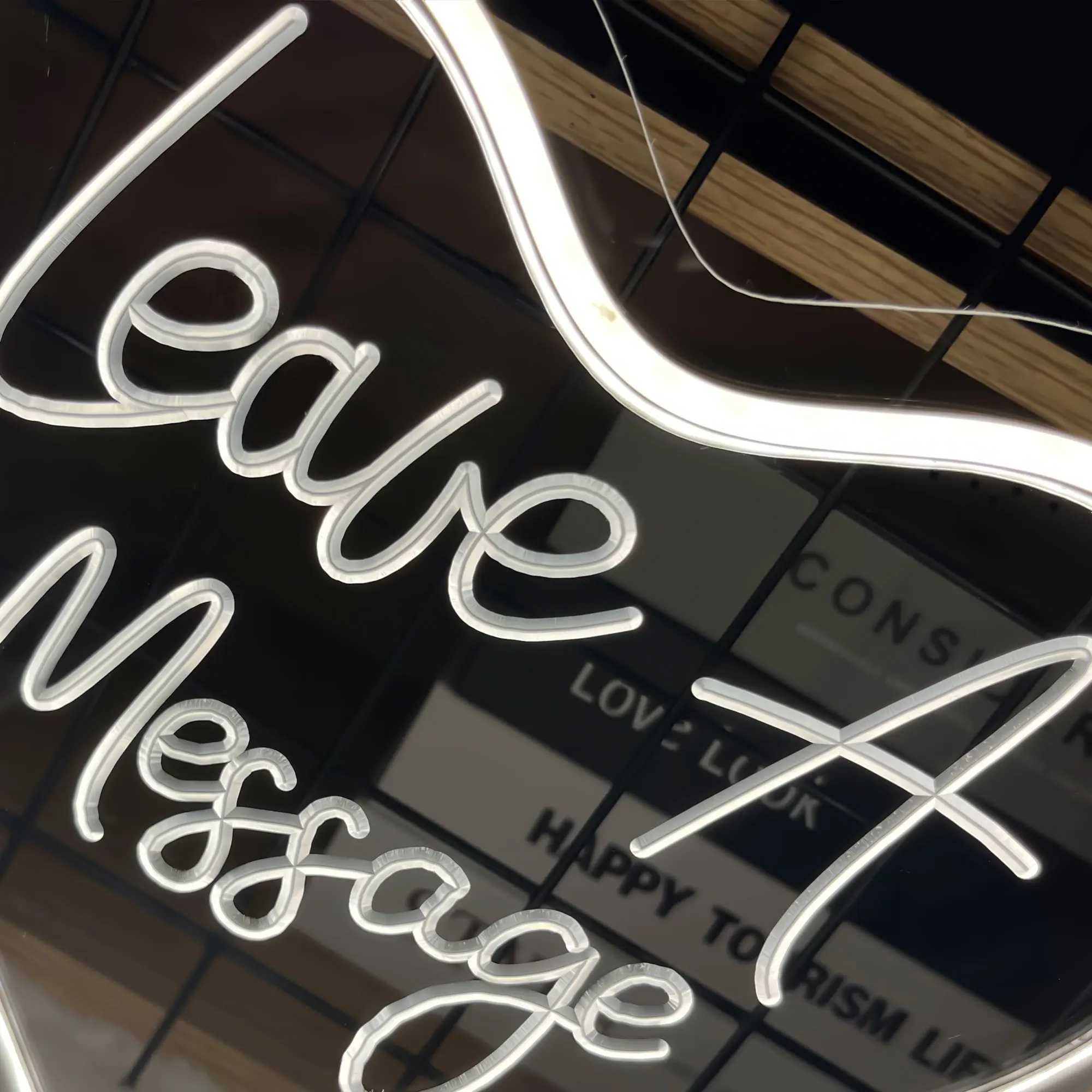Leave A Message Neon Sign Engrave Personal Custom-tailor LED Lights For Customize Wedding Decoration Coffee Bar Wall DecorsXJ250626