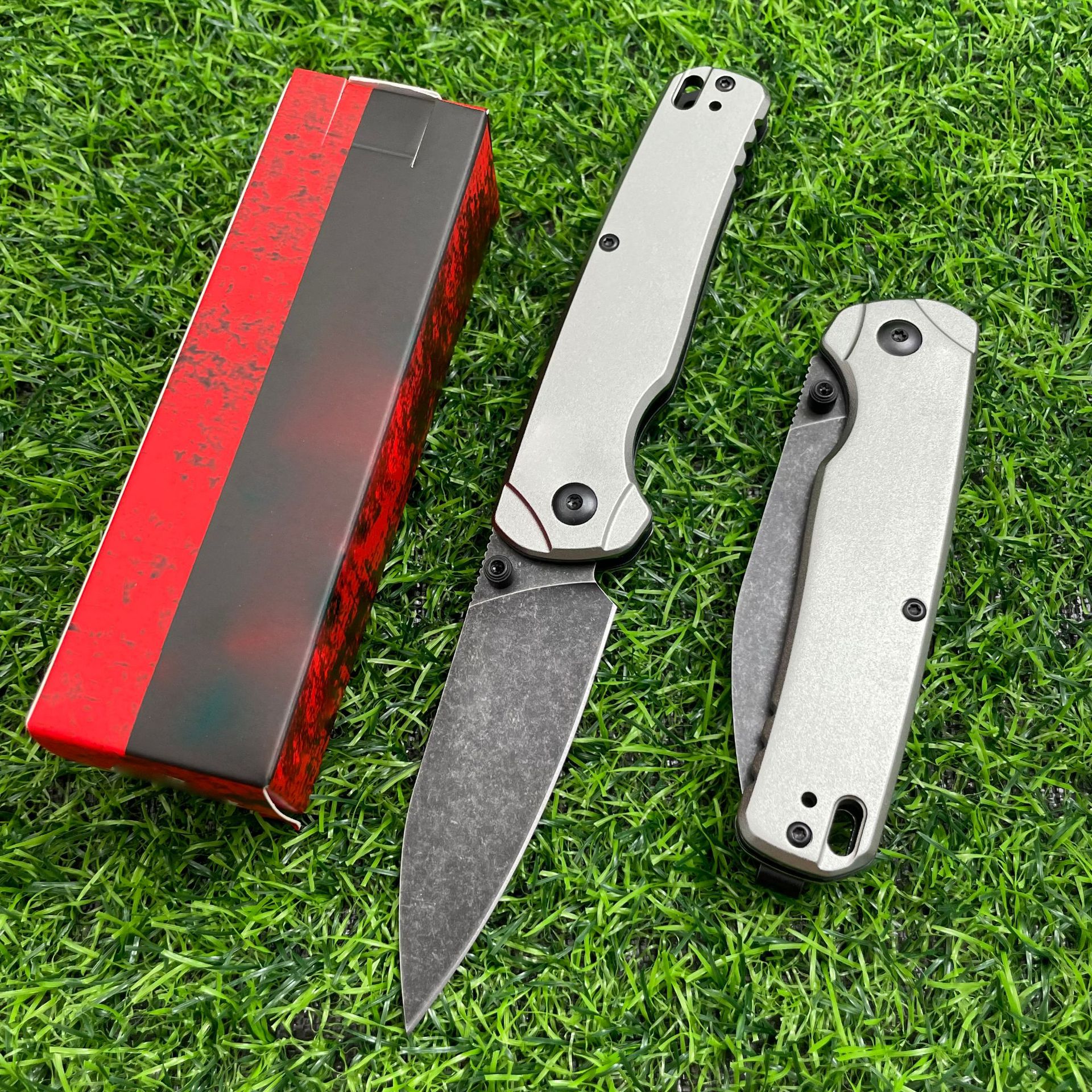 KS 6105 Bel Air KVT Ball-bearing Folding Knife D2 Stonewashed Blade Hunting Survival Utility Outdoor EDC Tool