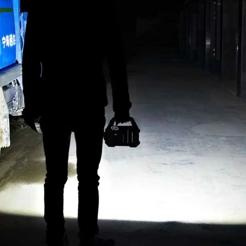 Solar Rechargeable LED Flashlight COB Zoomable Waterproof Tactical Torch Lamp Bulbs Can Charge Mobile Phone Camping Flashlight W250701