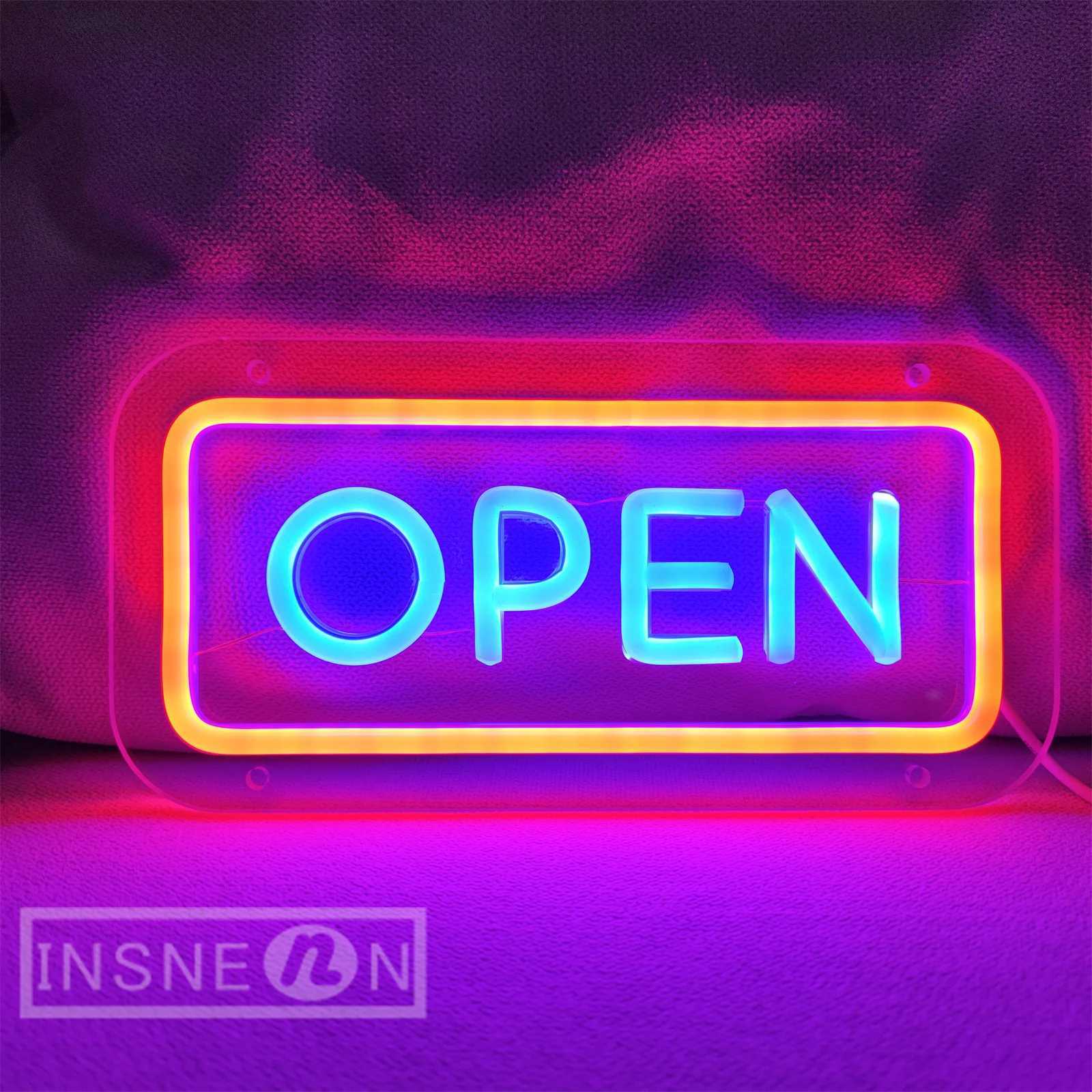 Open Neon Led Sign Store Neon Light Shop Open Letter Sign Wall Hanging Opening Signs Room Wedding Decoration Neon Lamp Sign XJ250626