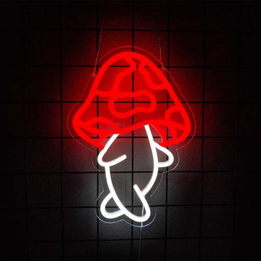 Mushroom Neon Sign for BedroomLED Neon Light Sign for Wall Decor Aesthetic USB Cute Neon Lights for BedroomEasy-To-InstallXJ250626