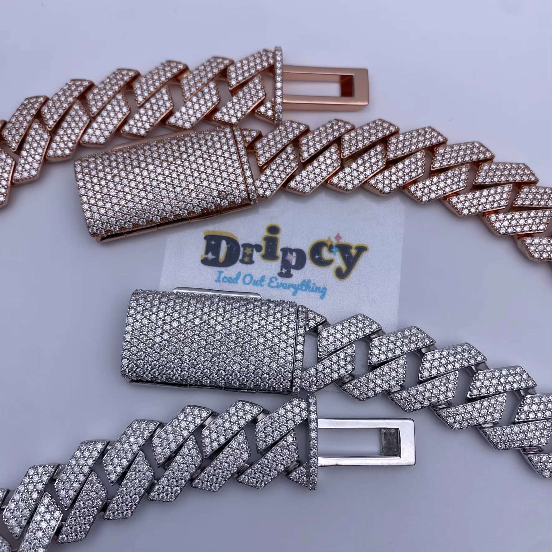 15MM Fashion Customization Moissanite Vvs1 d Color Cuban Link Chains Real Iced Necklace Hip Hop Pass Test