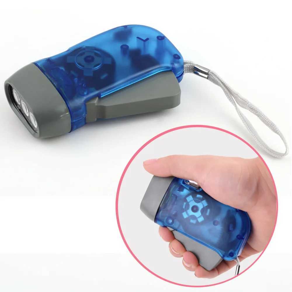New 3 LED Hand Crank Dynamo Power Wind Up Flashlight Torch Light Hand Press Crank Camping Lamp Light for Outdoor Home W250701