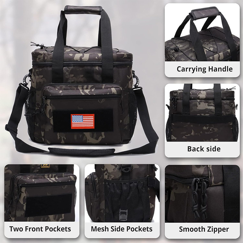 Picnic Insulated Bag Portable Aluminum Foil Fresh-Keeping Bag Outdoor Camping Cooler Bag Waterproof Oxford Cloth Handheld Insulation Bag 241122