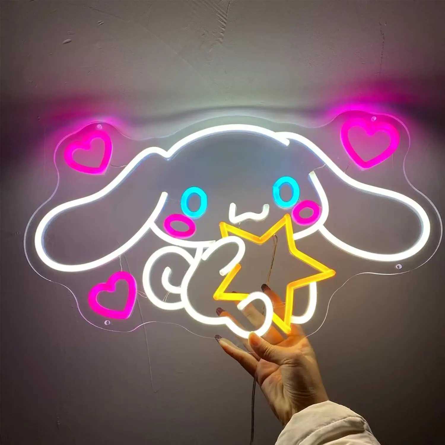 Cinnamoroll Neon Sign Cute LED Neon for Bedroom Game Room Apartment Japanese Cartoon Character Dog Home Room Decor Gift for Kids XJ250626