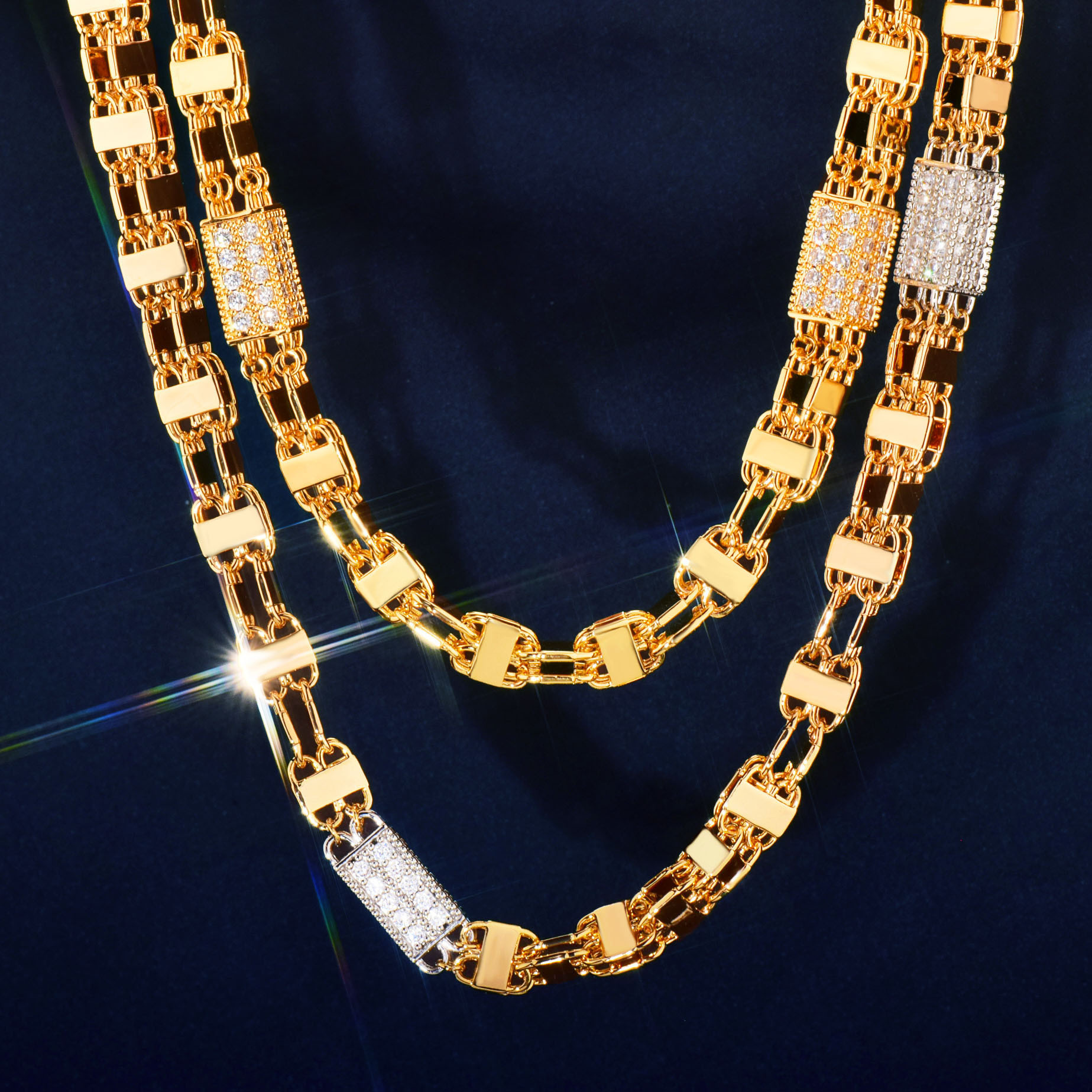 New Release Luxury VVS Moissanite Iced Out Hip Hop Square Box Chain Multi-Size High-Quality Statement Jewelry Passes the Diamond Tester
