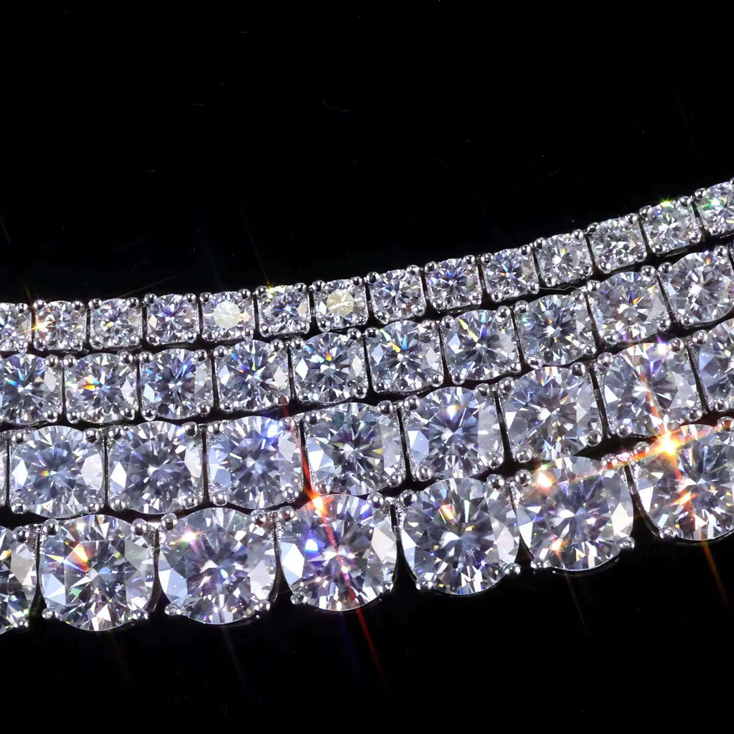 ESKEEM 925 Silver VVS D Color Moissanite 3/4/5/6mm Iced Out Shining Brilliant Tennis Necklace Pass Diamond Tester