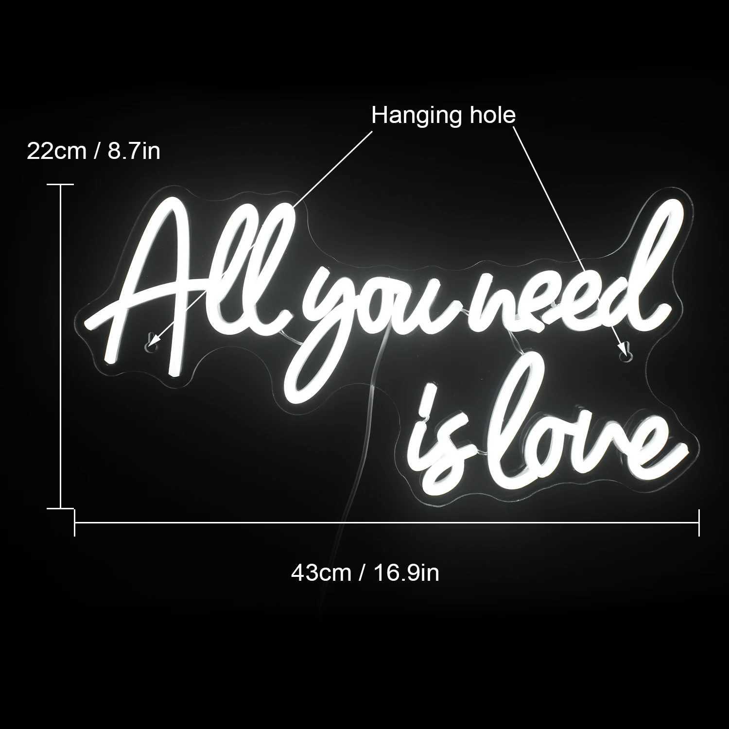 All You Need is Love Neon Sign Custom LED Light Bedroom Wedding Party for Decoration Wall Hanging Neon Art Decor Night Lights XJ250626