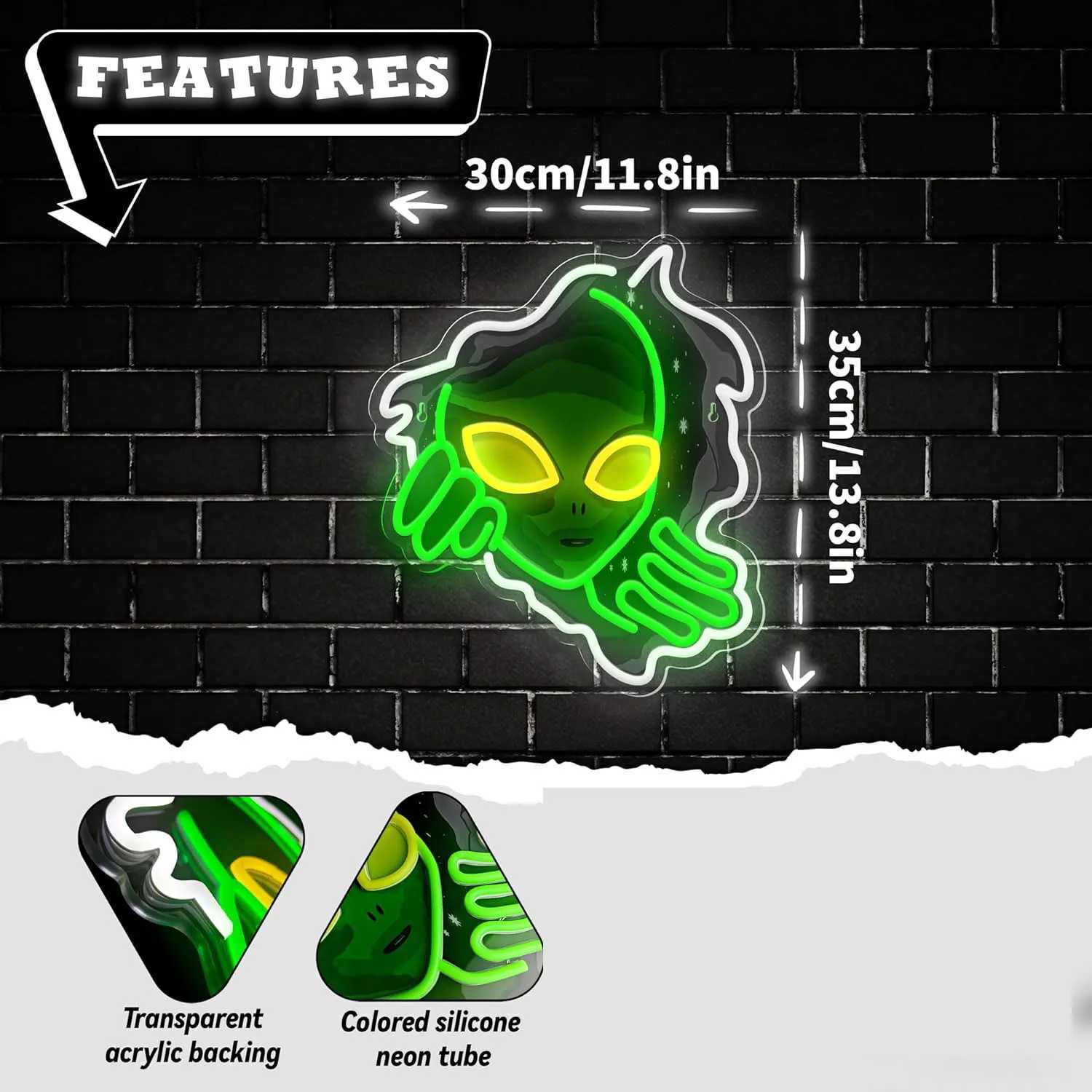 Aliens LED Neon Sign Room Decoration Bedroom Decoration USB Light Bulb Birthday Party Decor Bar Ornament Game Room Man Cave Decor XJ250626