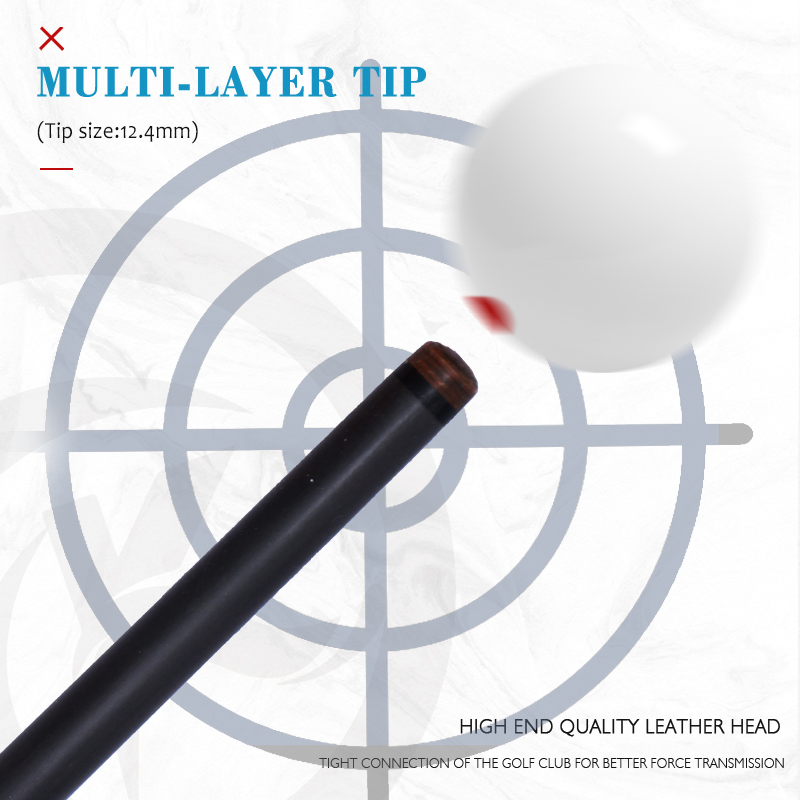 OKHEALING 1/2 Split Play Cue 12.4mm Tip Diameter Pool Cue Carbon Fiber Billiard Cue Radial Pin Pool Cue Stick, Weight Adjustable Design 19-20Oz