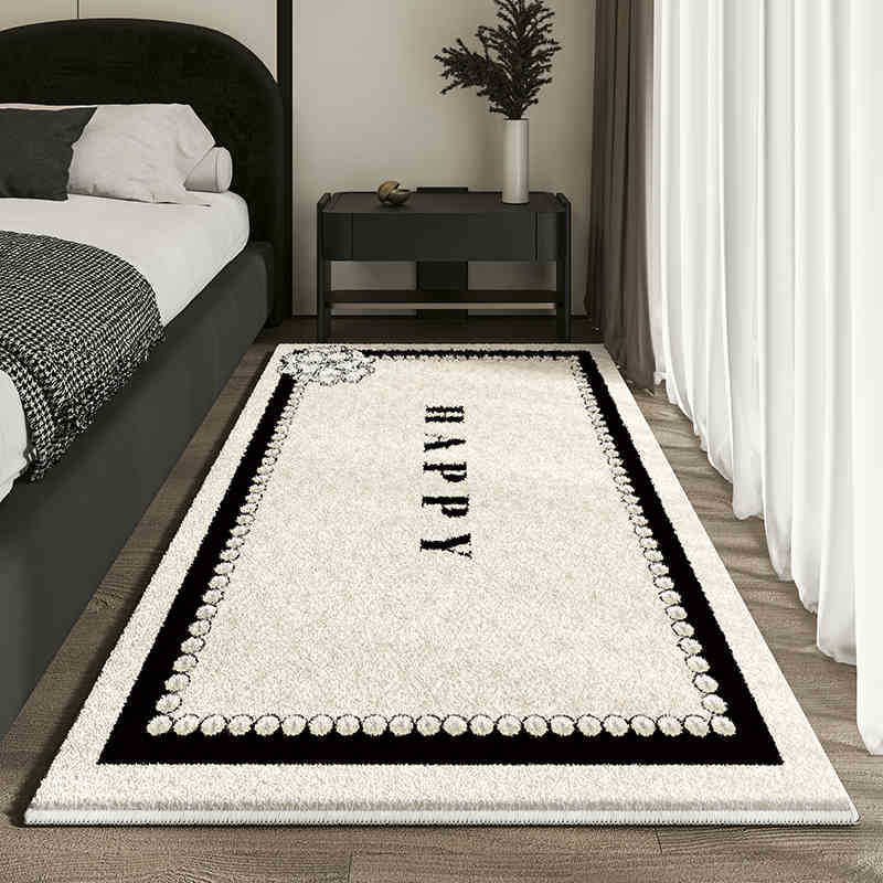 VIKAMA French Light Luxury Premium Feeling Faux Cashmere Carpet Dirty Bedroom Bedside Anti-slip Pad Home Decoration
