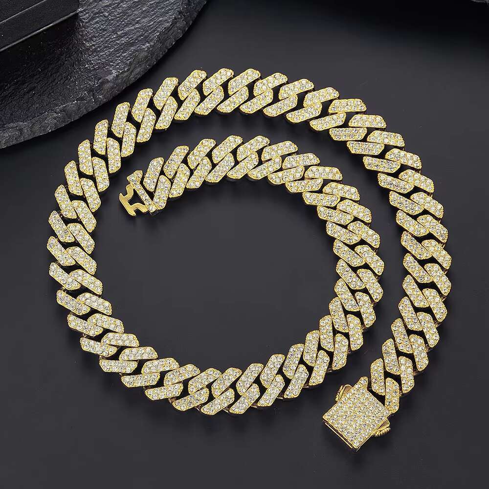 Mens Stainless Steel 14mm Cuban Link Chain New Product Iced Out Hip Hop Style Diamond Moissanite Gift Fashion-conscious Male
