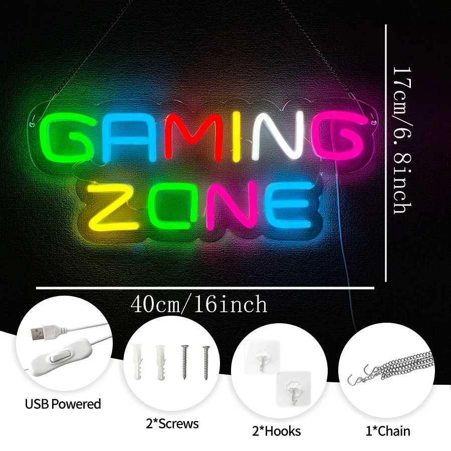 Gaming Zone Neon Sign for Wall Decor LED Neon Light for Game Room Bedroom Gifts for Gamer Gamer Birthday Party Decorations XJ250626