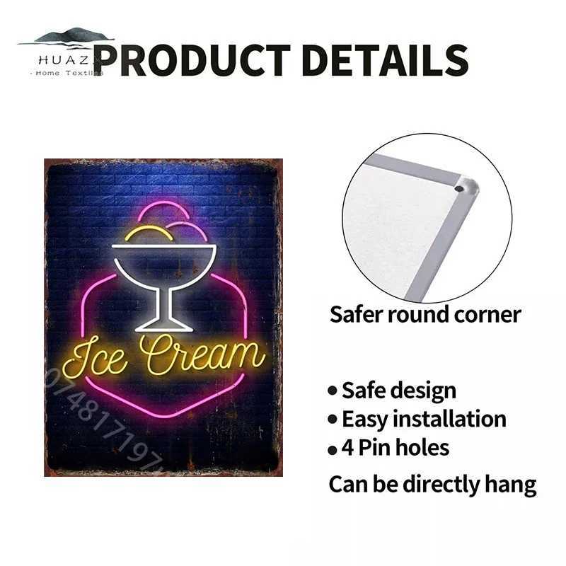 Neon Food Popcorn Neon Food Sign Poster Metal Tin Sign for Club Bar Decor Aesthetics Wall Decorative Plaque Decoration PaintingXJ250626