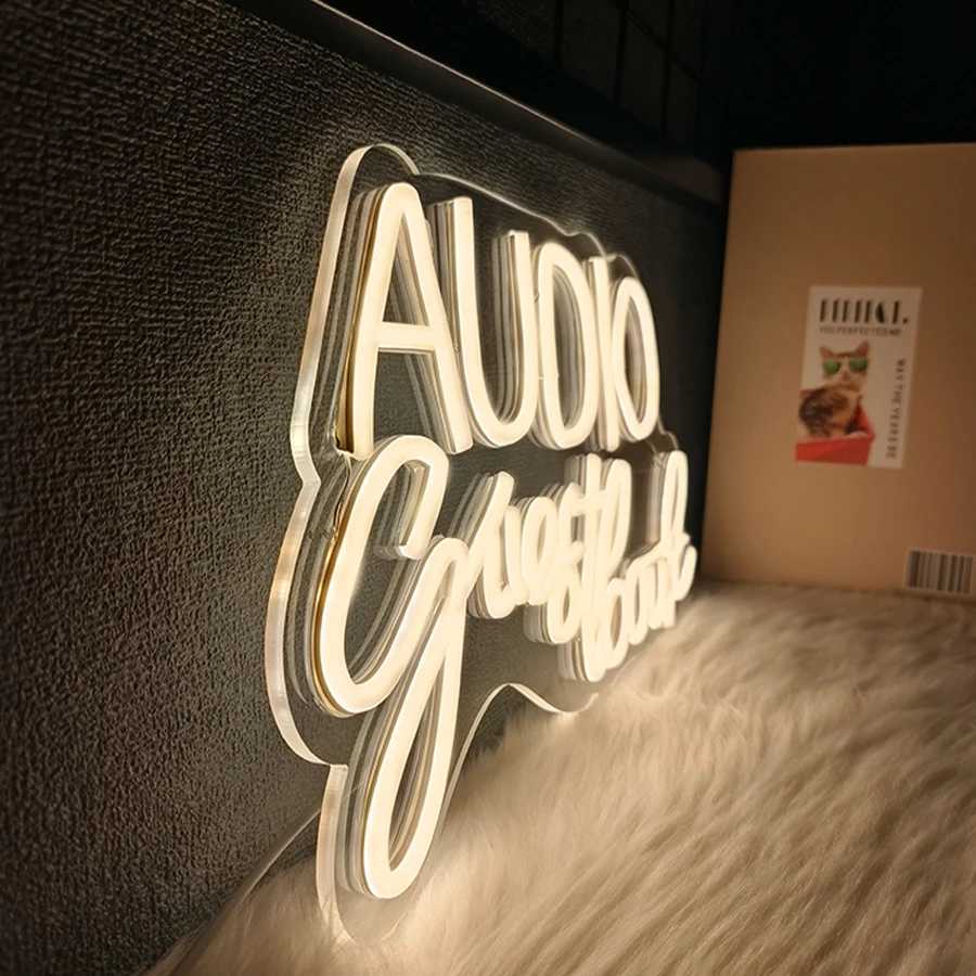 Audio Guestbook Neon Sign Wedding Message Led Neon Wall Decor Bedroom Bar Party Wedding Scene Luminous Sign Wall Lamp.XJ250626