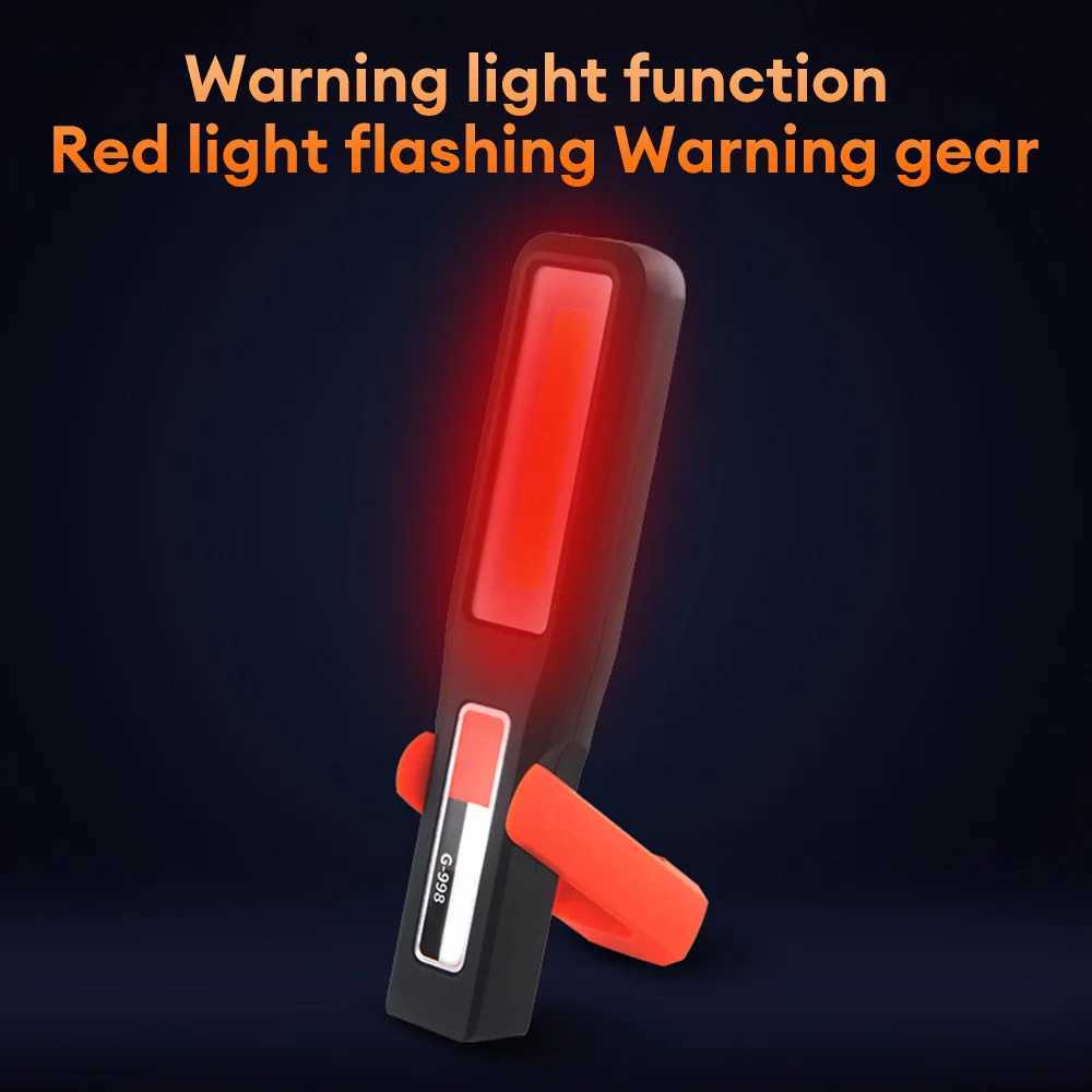 Powerful COB Work LED Light Car Garage Mechanic Lamp USB Rechargeable Flashlight Magnetic Torch Emergency Light Warning Light W250701