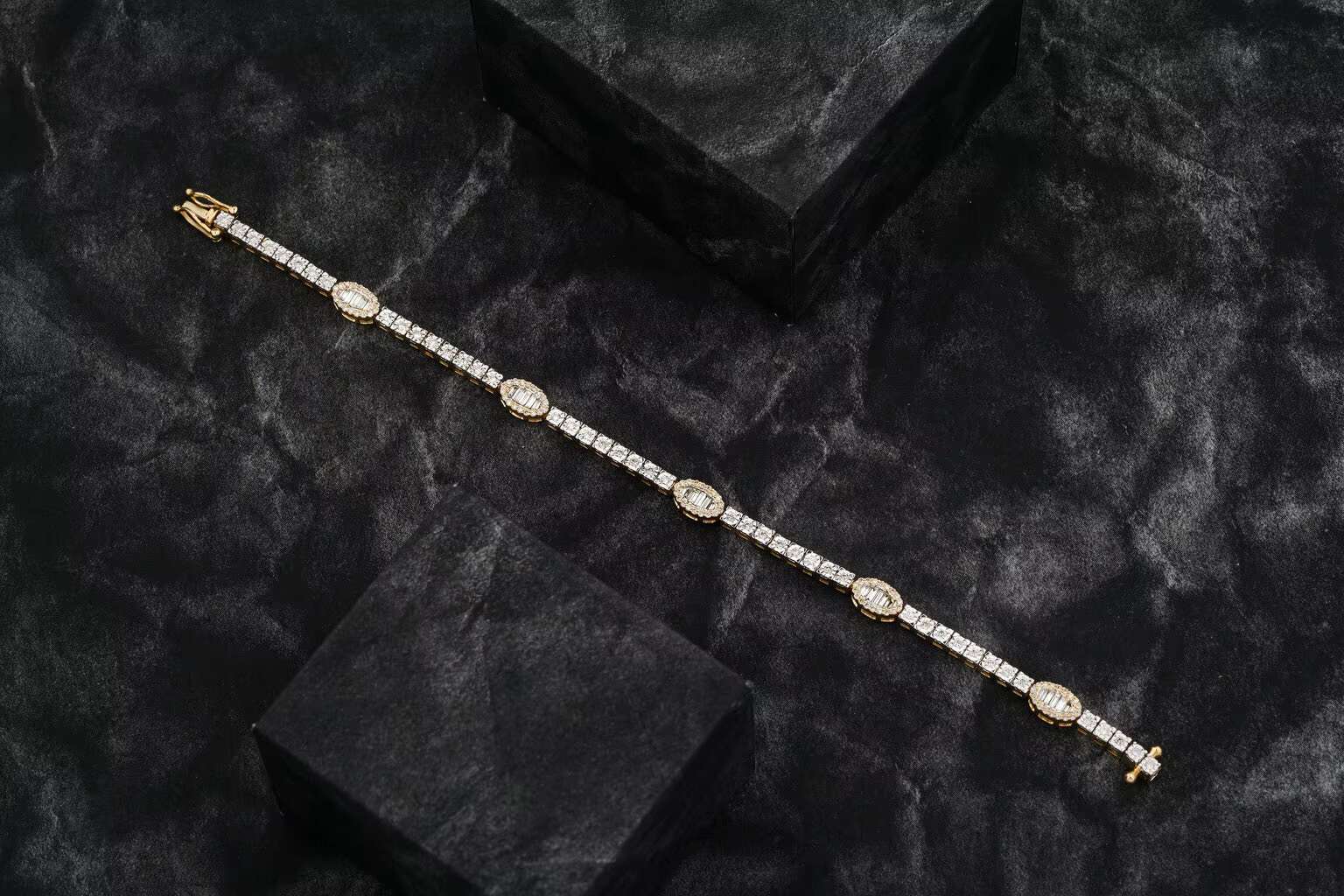 Sophisticated Fully Iced Out Moissanite Diamond Tennis Bracelet with Sparkling Elegant for Sale