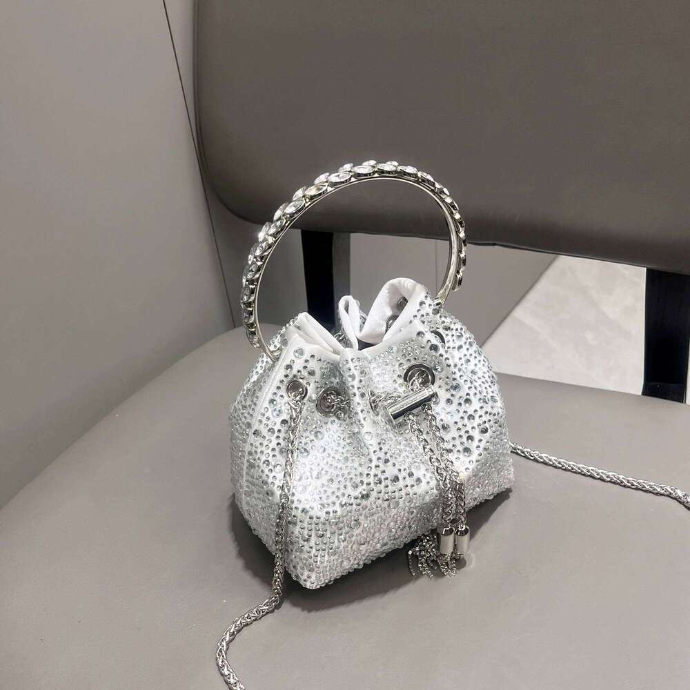 Women's Bags Designer Handmade Rhinestones Evening Clutch Bag Purses And Handbag Designer Shoulder Shiny Crystal Clutch Purse Bucket Bag