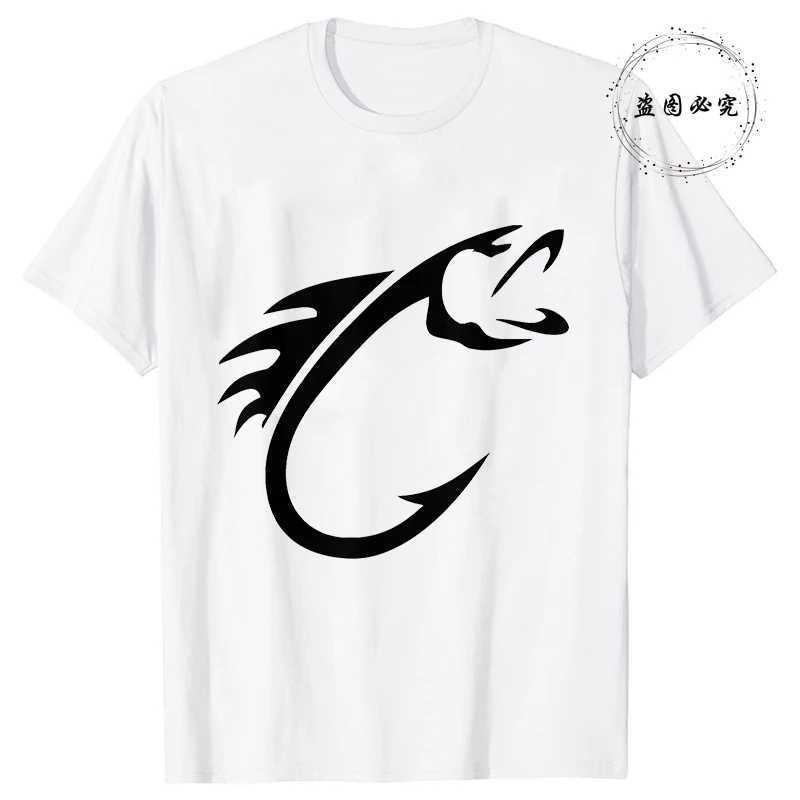 Summer Fishing Hook Printed T Shirts for Men Short Sleeve T-Shirt Tops Mens Tees Shirts Fashion Casual Fishing Lover Tshirt W250627