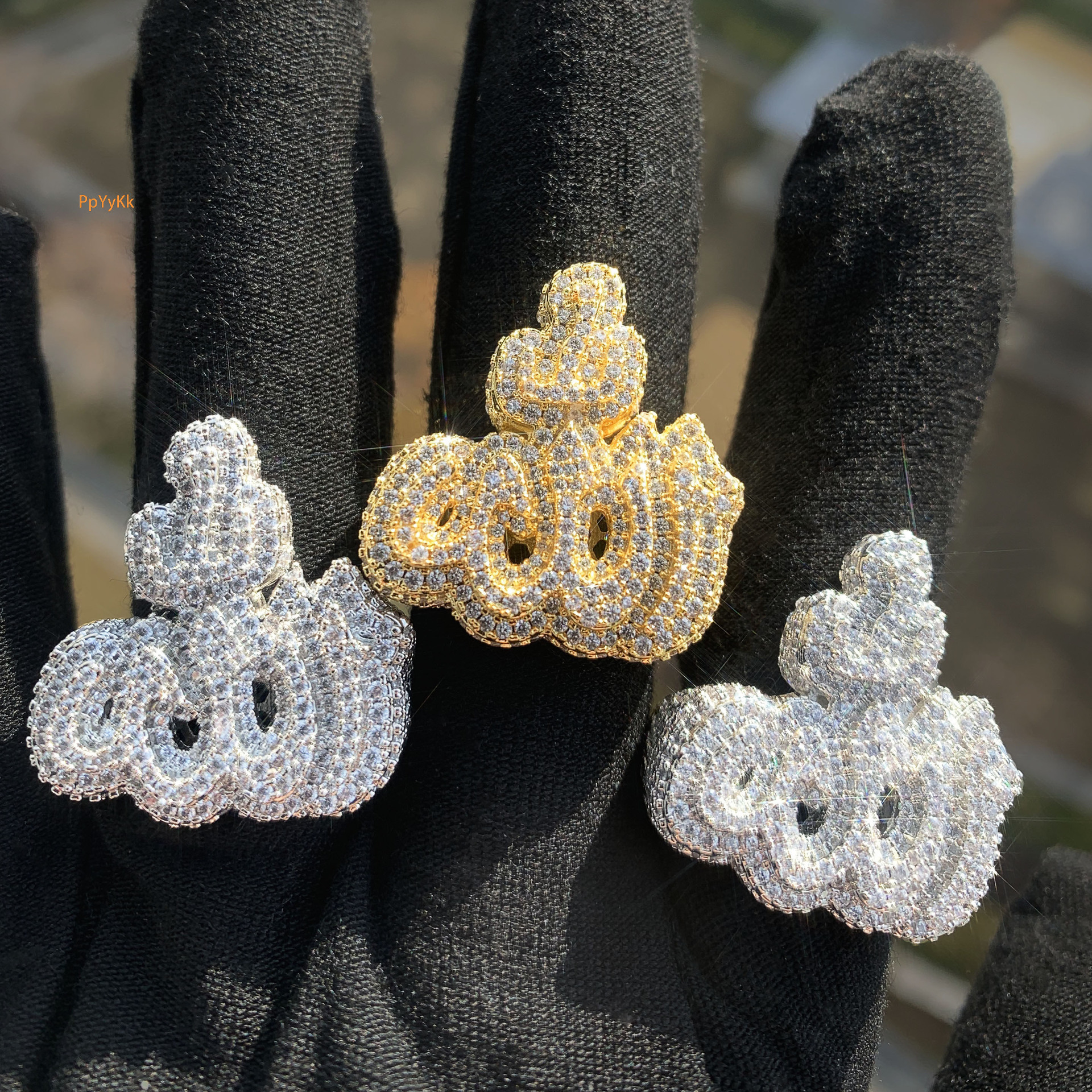Luxury VVS Moissanite Iced Out Hip Hop Men's Statement Ring Edgy Trendy Personalized Bling Jewelry Passes the Diamond Tester