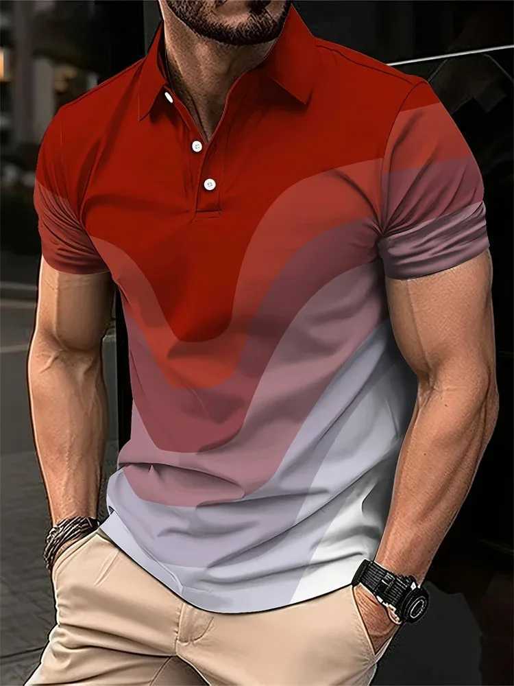 Simple Print Mens Polo Shirts Harajuku Shirts for Men Fashion Casual Polo T-shirt Mens Short Sleeve Polo Shirts Mens Clothing W250627