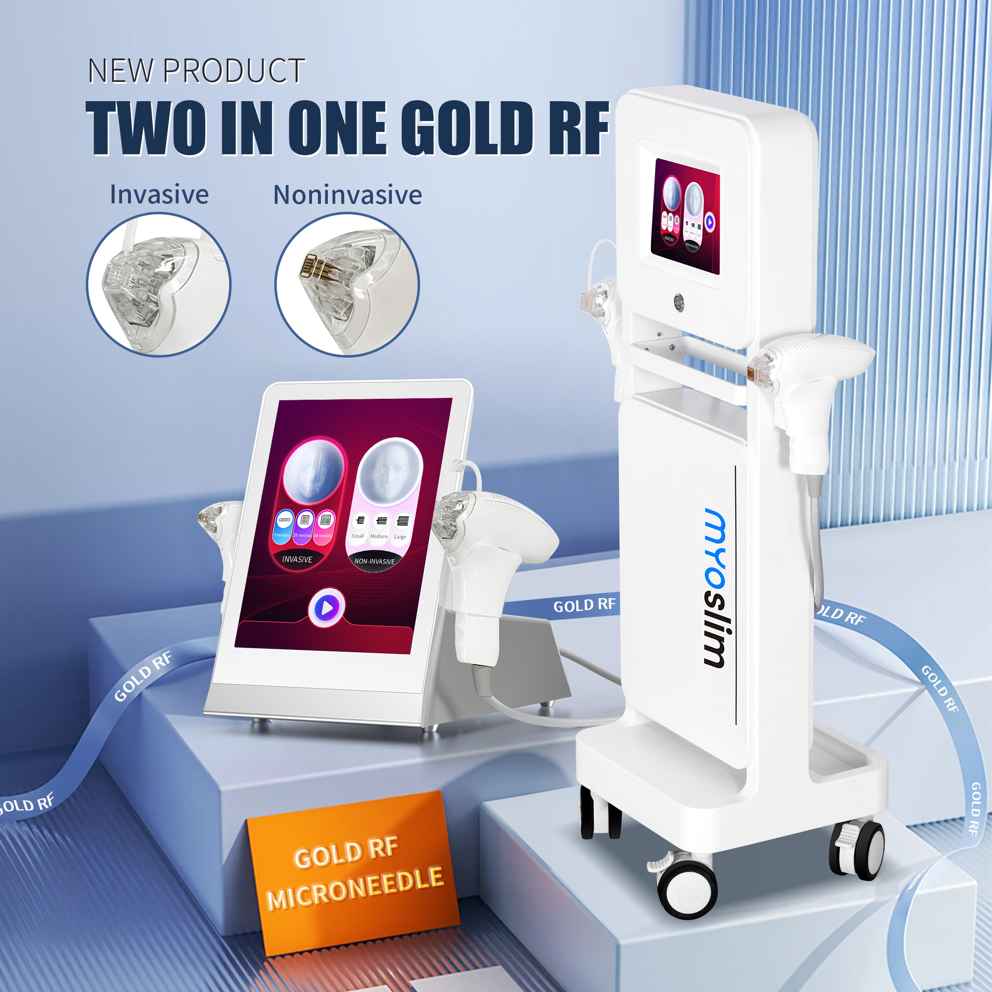 Professional RF Microneedle Machine for Stretch Marks Removal, Anti Aging Skin Tightening Fractional Microneedling Treatment