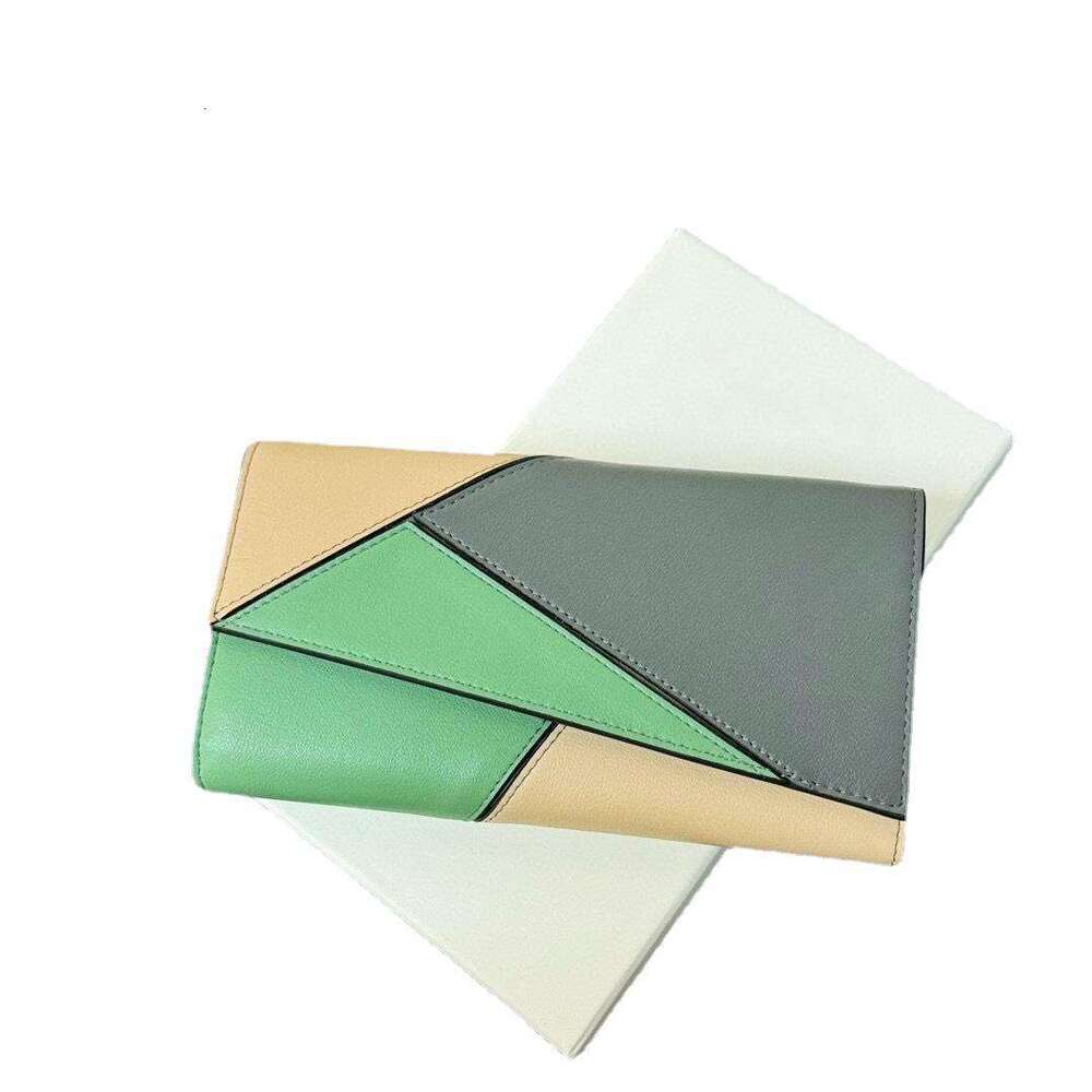2024 New Anagram Vertical Genuine Leather Long Wallet Puzzle Geometric Cowhide 70% off Large Cash Clip