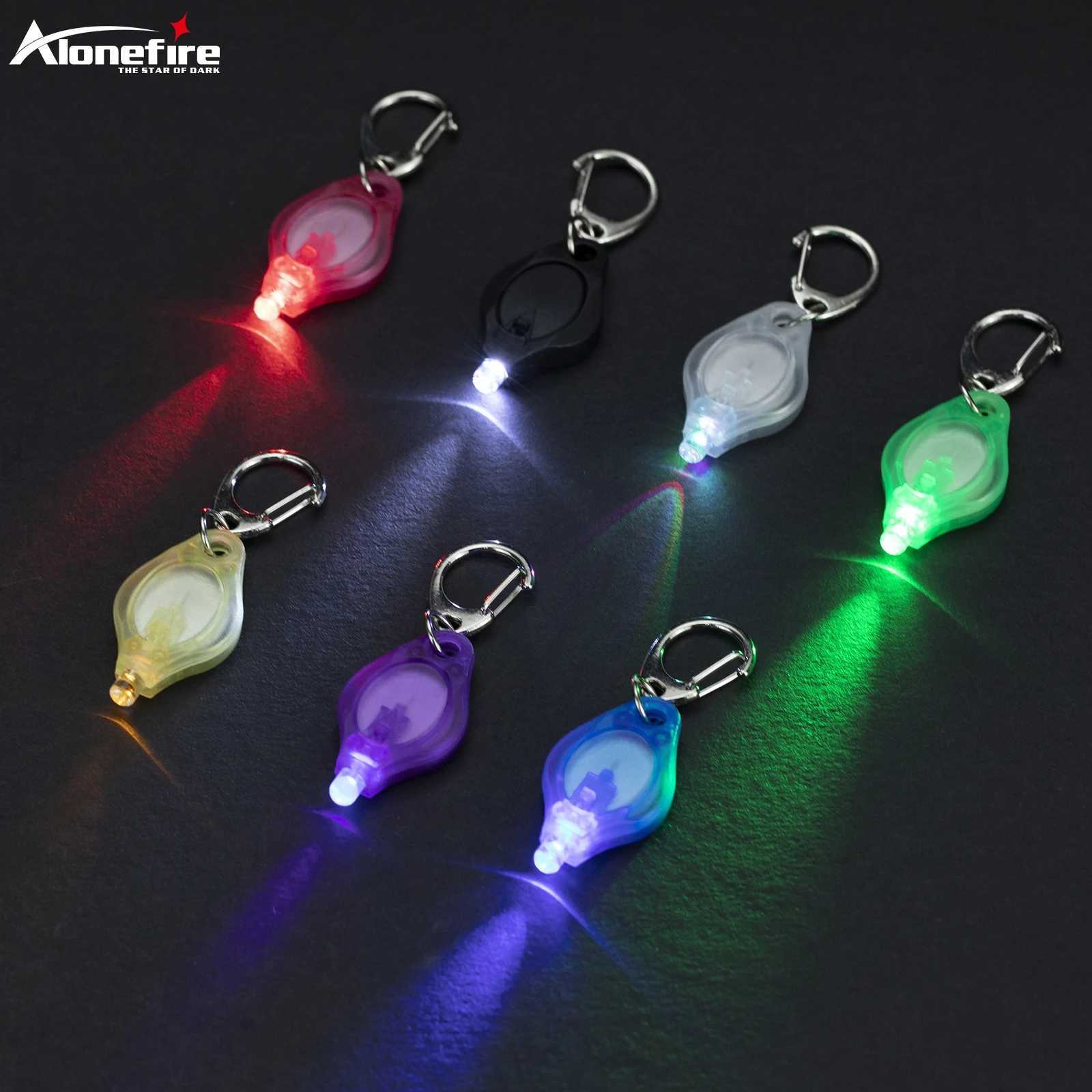 Mini LED Keychain light Multicolored Cool Rainbow White Red Yellow Green Blue Purple Key chain lamp Portable backup stairs Torch W250701