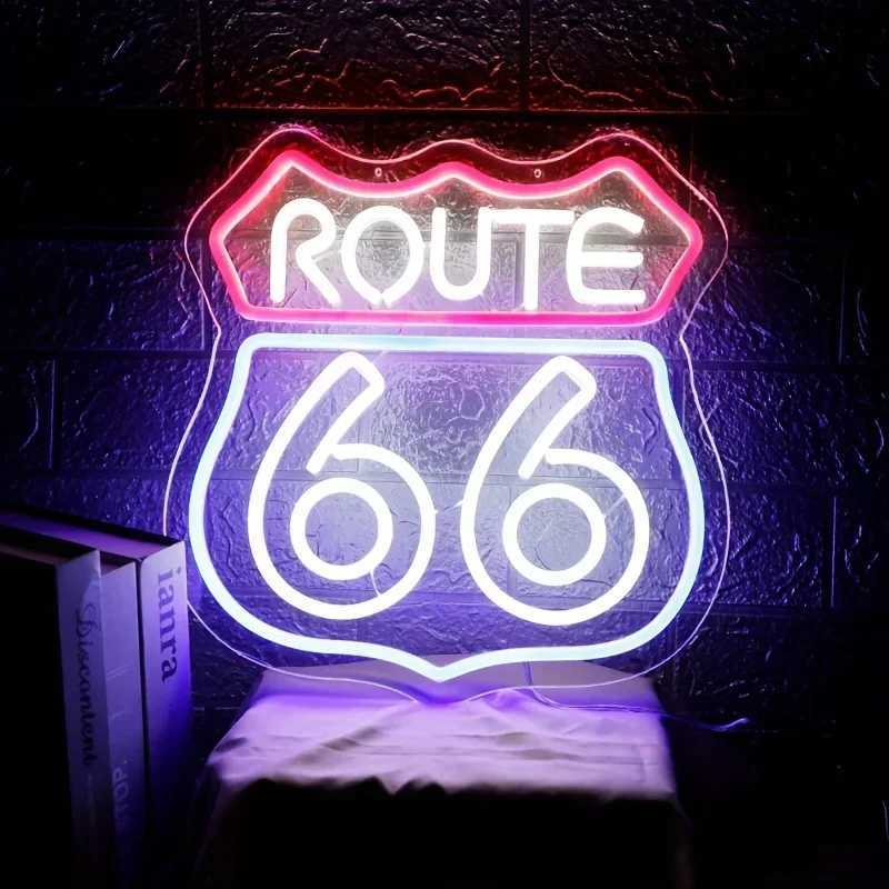 Historic Route 66 Neon Sign Home Art Man Cave Neon Lights For Bedroom Home Office Hotel Cafe Recreation Room Wall DecorXJ250626