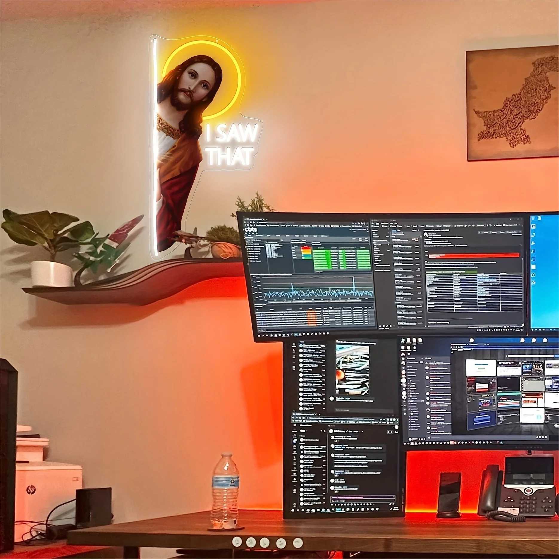 I Saw That Neon Sign God Neon Wall Decoration with Adjustable Brightness LED Light Room Living Room Decor Fun Gift for Friends XJ250626