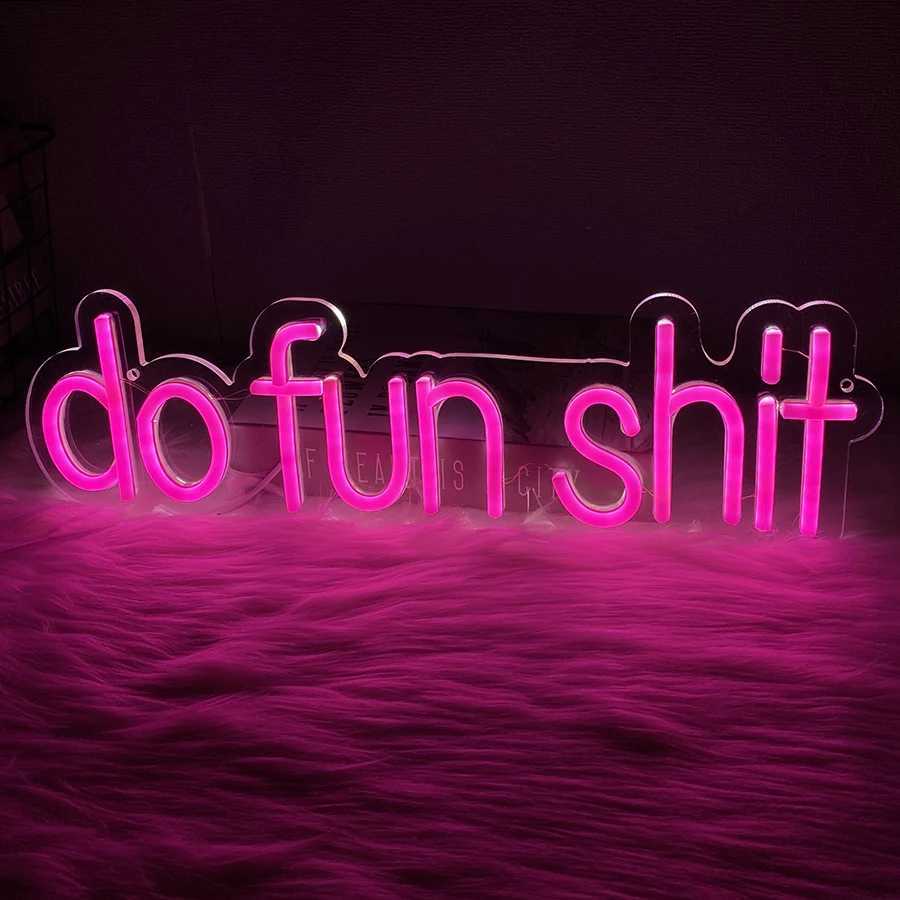 Do Fun Shit Neon Sign for Wall Decor Neon Lights Party Decor USB Powered Switch LED Neon Lights Lighting for Office Bedroom. XJ250626
