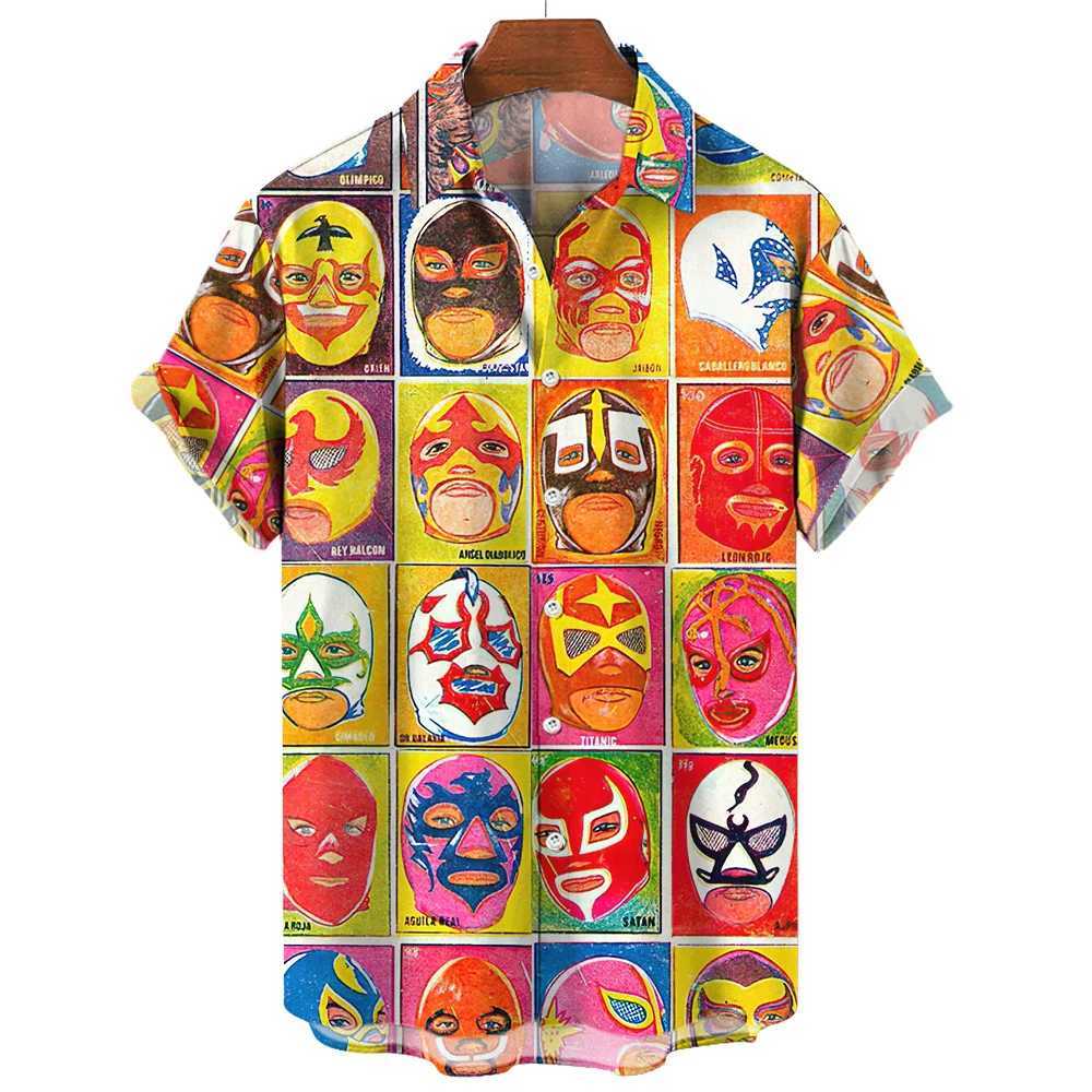 Wrestling 3D Printed Hawaiian Beach Shirts Lucha Libre Streetwear Men Women Fashion Short Sleeve Shirt Tops Blouse Man Clothing W250627