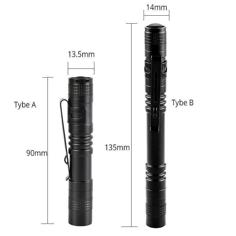 Mini Portable LED Flashlight Pocket Ultra Bright High Lumens Handheld Pen Light LED Torch for Camping Outdoor Emergency W250701