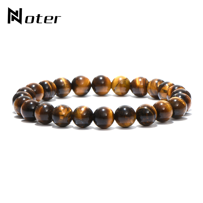 Noter Minimalist Natural Stone Beads Bracelet Charm Opal Tiger Eyes Braslet For Men Women Hand Jewelry Homme Yoga Braclet Gift