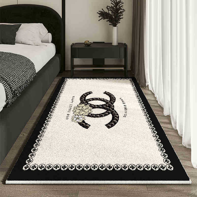 VIKAMA French Light Luxury Premium Feeling Faux Cashmere Carpet Dirty Bedroom Bedside Anti-slip Pad Home Decoration