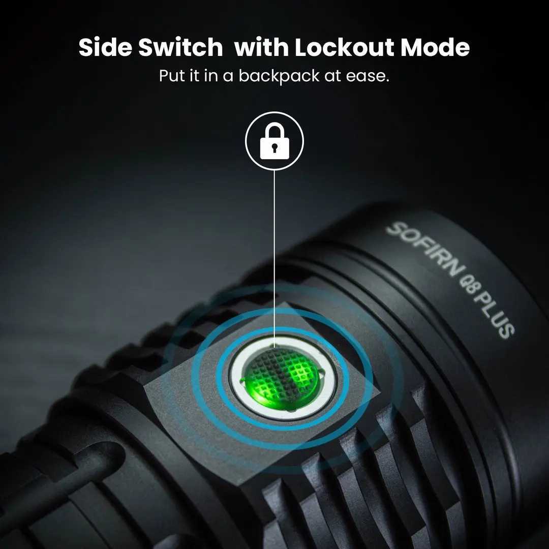 Sofirn Q8 Plus Super Powerful LED Flashlight 16000lm USB C Rechargeable 21700 Anduril 2.0 Torch XHP50B Reverse Charging W250701