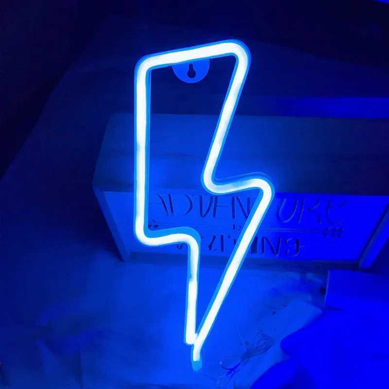 Neon Signs Lightning w Base LED Light Party Atmosphere Lighting Wall Lamp for Birthday E-sports Room Camping Home DecorXJ250626
