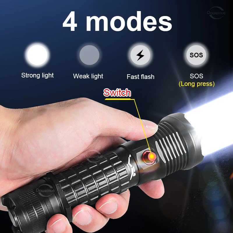 Professional Spearfishing Hunting Scuba XHP199 LED Dive Light 9900 Lumens Diving Flashlight 26650 Torch Underwater Flashlight W250701