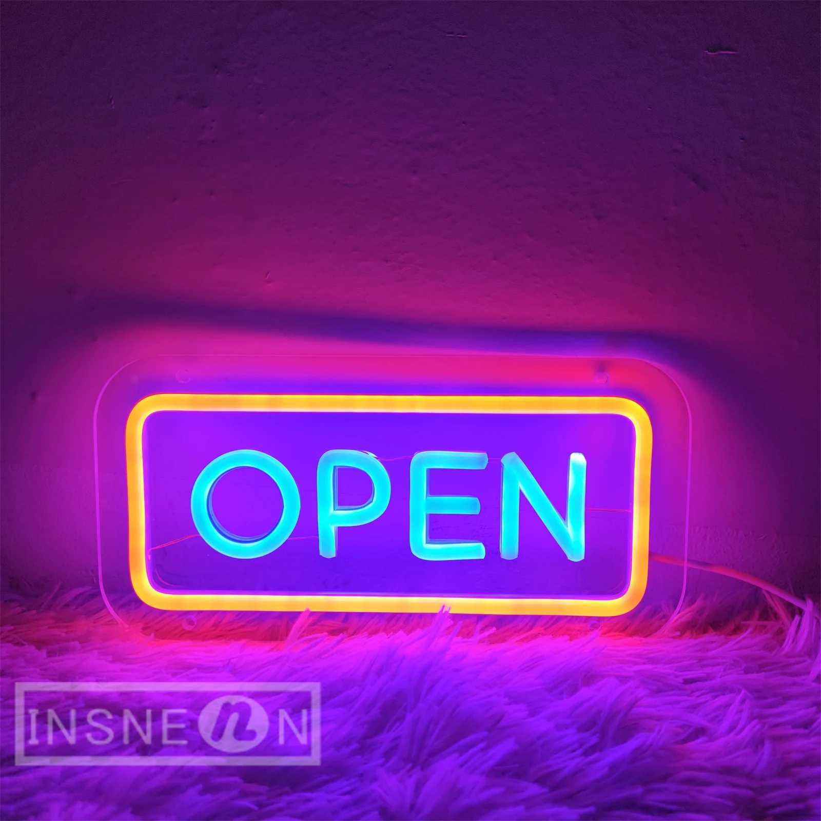 Open Neon Led Sign Store Neon Light Shop Open Letter Sign Wall Hanging Opening Signs Room Wedding Decoration Neon Lamp Sign XJ250626
