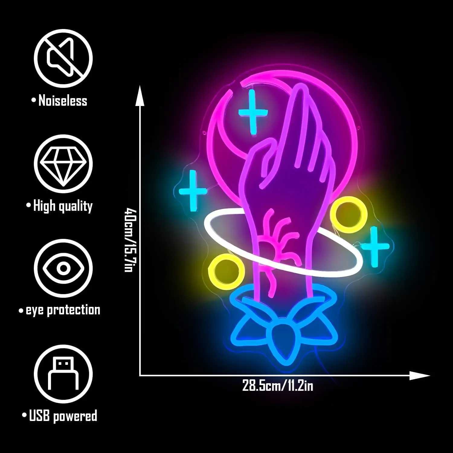 Spiritual Hand Neon Sign Tarot Neon Signs for Wall Decor Magic Hand LED Neon Light Signs for Room Wall Decor Business Neon Light XJ250626