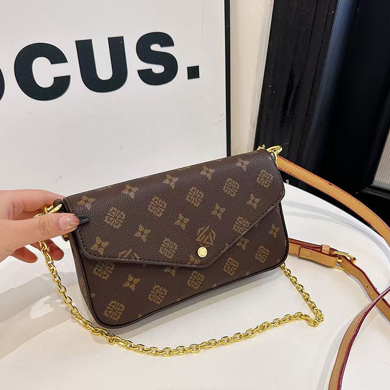 Designer Bags Fashion Shoulder Bags Underarm Bags Women's Bags Luxury Chain Leather Bags Hundreds Luxury Printed Leather Embossed Old Flower Bags