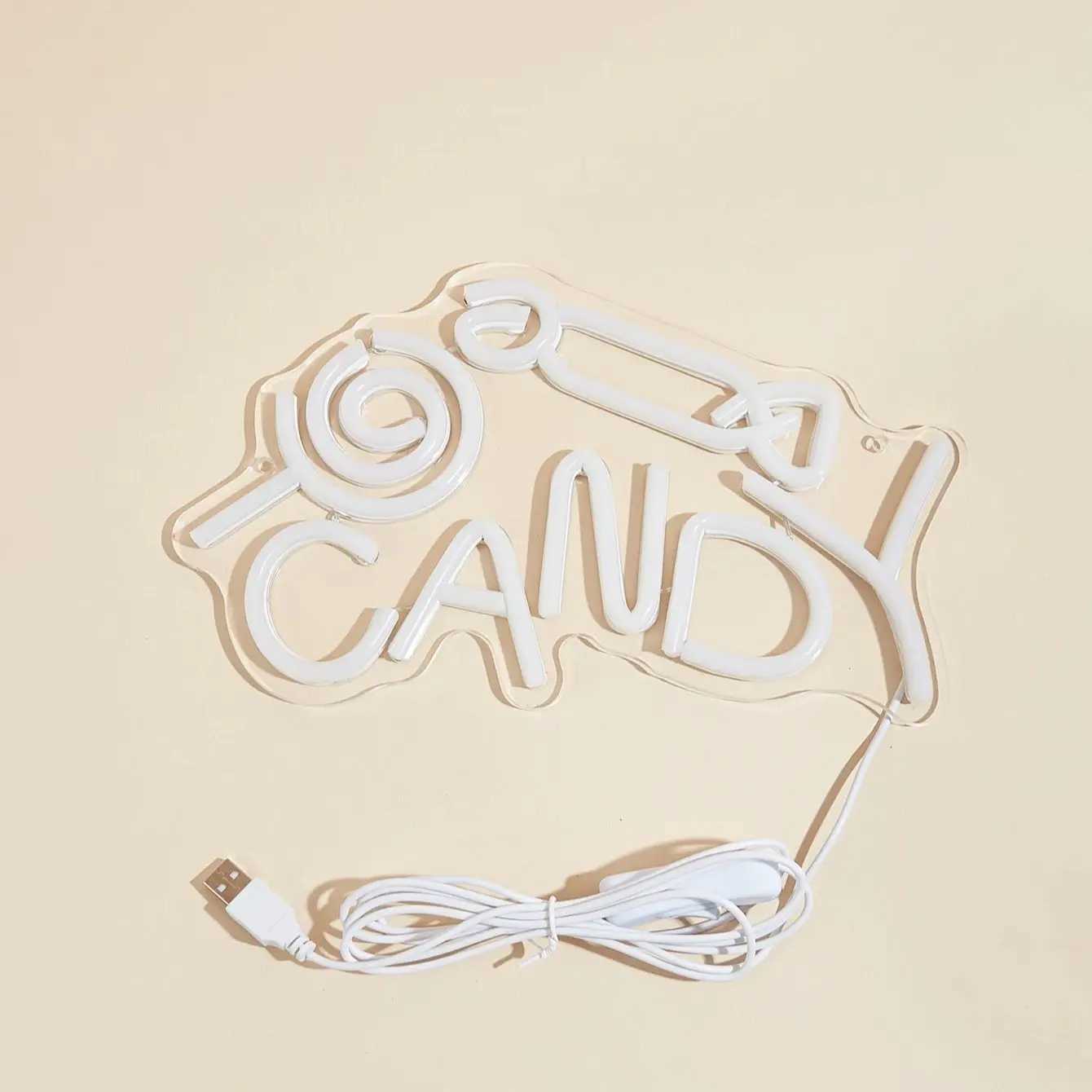 Chi-buy LED Neon Candy USB Powered Neon Signs Night Light 3D Wall Art Game Room Bedroom Living Room Decor Lamp Signs XJ250626