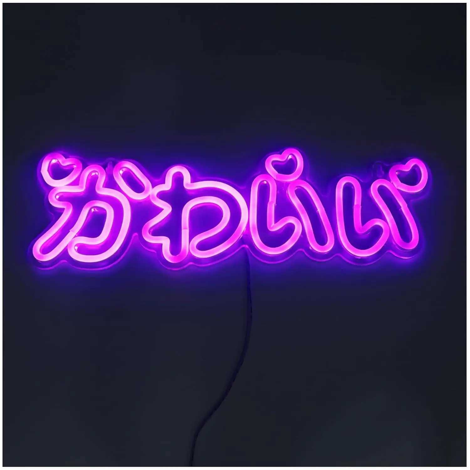 Cute Neon Sign LED Japanese Pink Neon Light Japanese Style Interior Neon for Girls Bedroom Bar Beauty Salon Decor Birthday Gift XJ250626