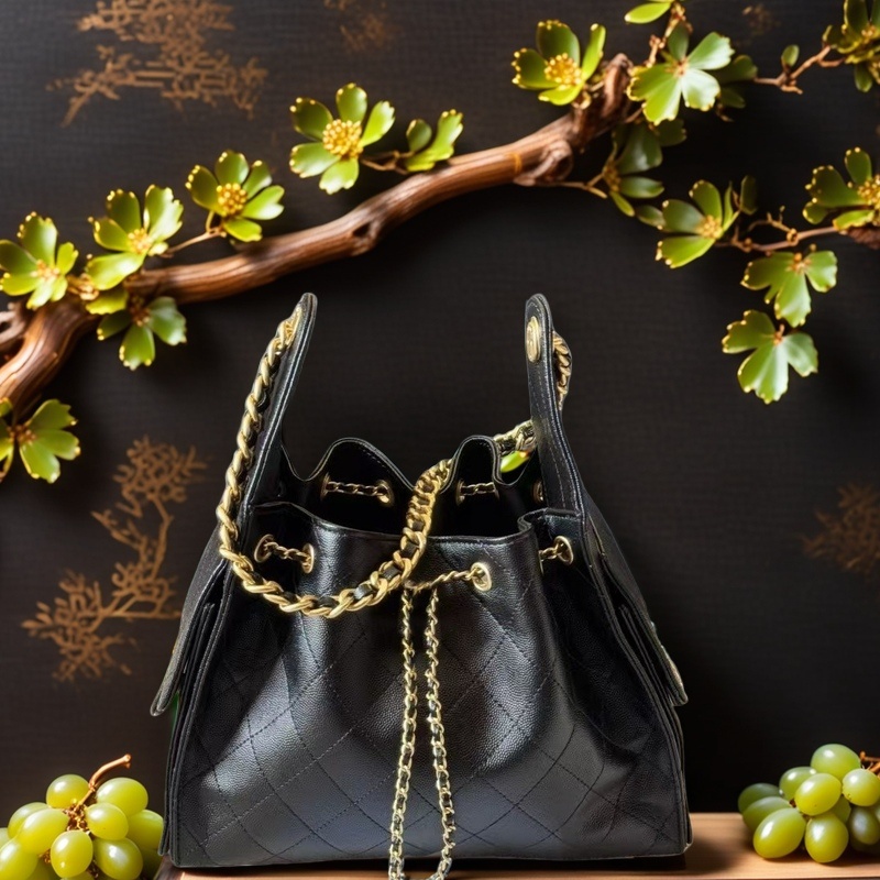 Mirror quality luxury designer shoulder bag chain crossbody 25C hobo large capacity bucket bag handbag for women classic leather tote bowling bag wallet purse