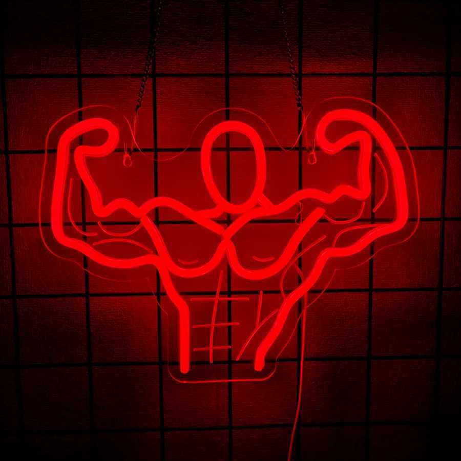 Fitness Neon Sign For Wall Decor LED Neon Light For Gym Wall Art Birthday Bedroom Gym Club Shop Decor Man Cave USB Power XJ250626