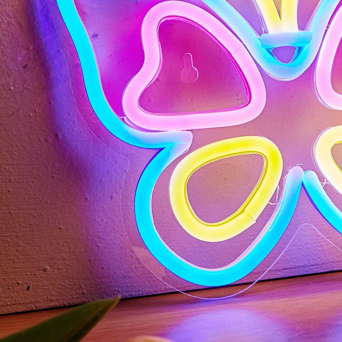 Chi-buy LED Neon Butterfly USB Powered Neon Signs Night Light 3D Wall Art Game Room Bedroom Living Room Decor Lamp SignsXJ250626
